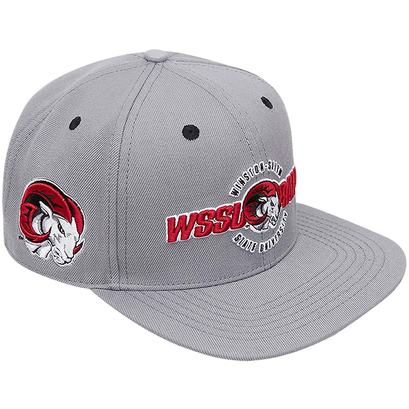 Casquette Snapback grise Pro Standard Winston-Salem State Rams avec logo WSSL pour homme
