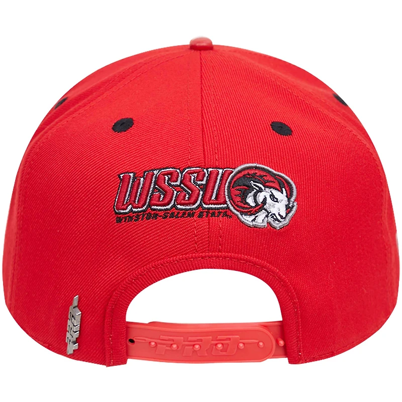 Men's Pro Standard Red Winston-Salem State Rams Mascot Logo Snapback Hat