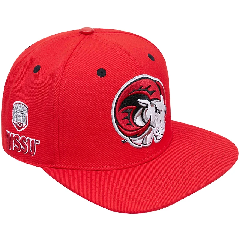 Men's Pro Standard Red Winston-Salem State Rams Mascot Logo Snapback Hat