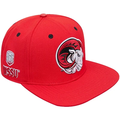 Men's Pro Standard Red Winston-Salem State Rams Mascot Logo Snapback Hat