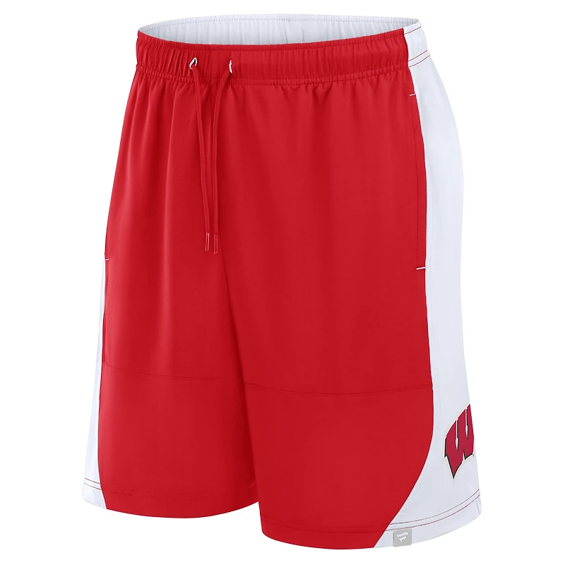 Men's Fanatics Red/White Wisconsin Strength Unleashed Shorts