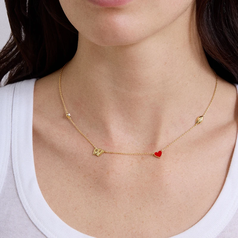Collier à breloques espacées délicates BaubleBar Wisconsin Badgers