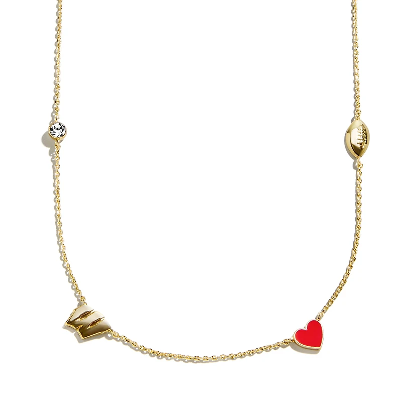 BaubleBar Wisconsin Badgers Delicate Spaced Charm Necklace