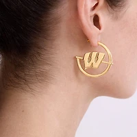 BaubleBar Wisconsin Badgers Logo Hoop Earring