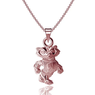 Dayna Designs Wisconsin Badgers Rose Gold Pendant Necklace