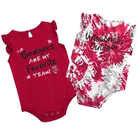Girls Newborn & Infant Colosseum Red Wisconsin Badgers Two Bits Two-Pack Bodysuit Set