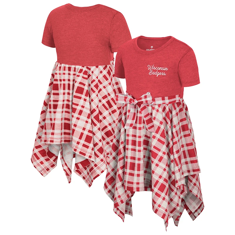 Robe à carreaux Marceline rouge pour fille Colosseum Wisconsin Badgers