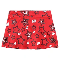 Jupe-short fluide rouge Wisconsin Badgers Star pour filles ZooZatz