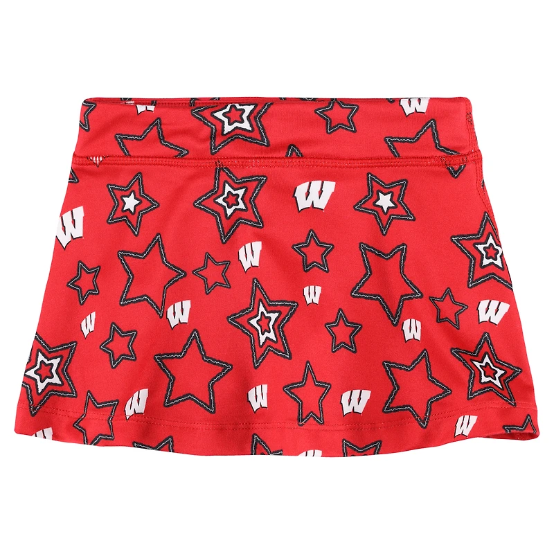 Jupe-short fluide rouge Wisconsin Badgers Star pour filles ZooZatz