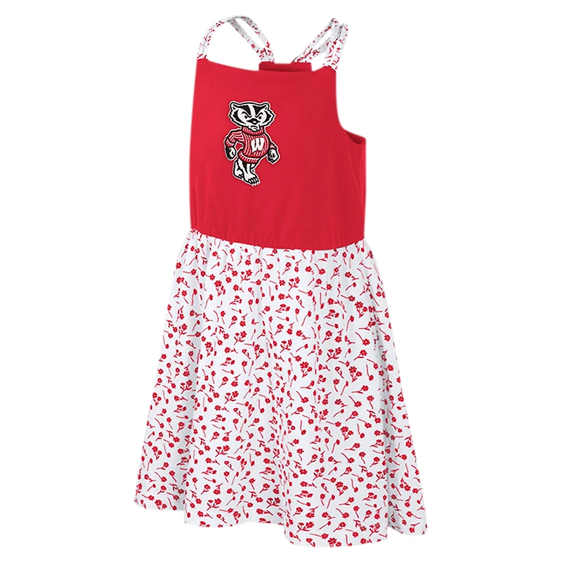 Robe à fleurs Robin des Badgers du Wisconsin rouge/blanc Colosseum pour filles