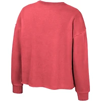 Sweat-shirt à col rond en polaire délavé Audrey des Badgers du Wisconsin, rouge Colosseum pour filles