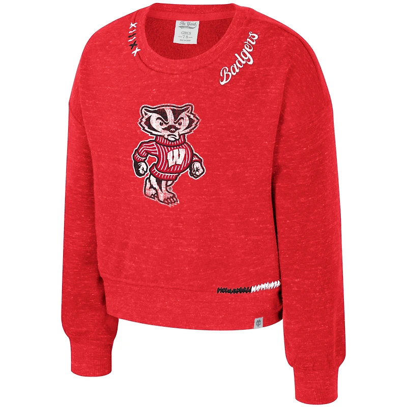 Girls Youth Colosseum  Red Wisconsin Badgers Just a Minute Sweatshirt