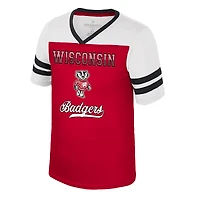 Girls Youth Colosseum Red Wisconsin Badgers Princess Bubblegum Bling T-Shirt
