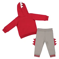 Ensemble sweat à capuche et pantalon Dino Colosseum rouge/gris Wisconsin Badgers pour bébé
