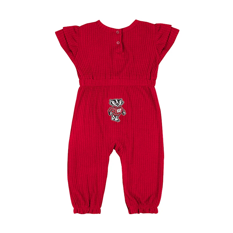Infant Colosseum Red Wisconsin Badgers Beautopia Waffle Knit Romper