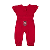 Infant Colosseum Red Wisconsin Badgers Beautopia Waffle Knit Romper
