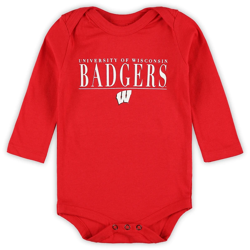 Infant Garb Red Wisconsin Badgers Ollie Long-Sleeve Bodysuit