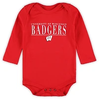 Infant Garb Red Wisconsin Badgers Ollie Long-Sleeve Bodysuit