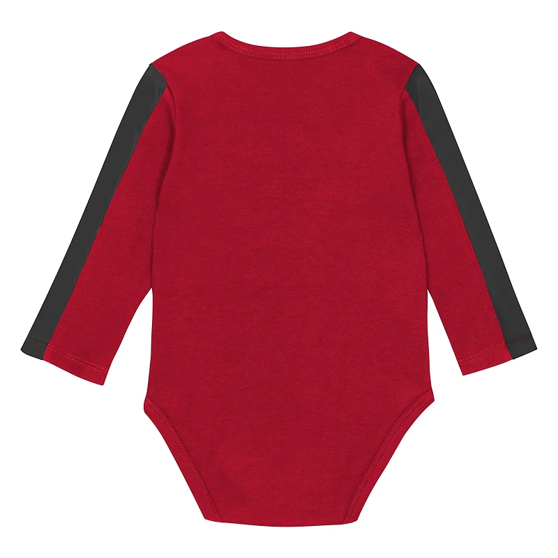 Ensemble 3 pièces pour bébé Outerstuff rouge/noir Wisconsin Badgers Double Down Body et pantalon