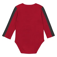 Ensemble 3 pièces pour bébé Outerstuff rouge/noir Wisconsin Badgers Double Down Body et pantalon