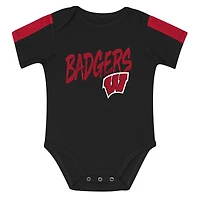 Ensemble 3 pièces pour bébé Outerstuff rouge/noir Wisconsin Badgers Double Down Body et pantalon