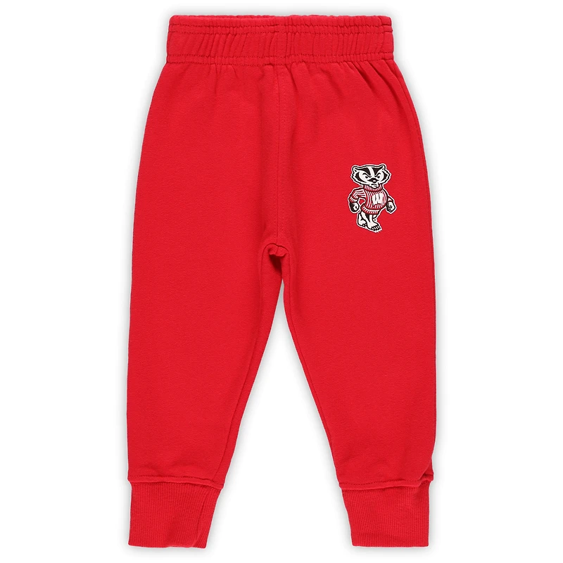 Infant Wes & Willy Wisconsin Badgers Colorblock Pullover Hoodie and Sweatpants Set