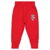 Infant Wes & Willy Wisconsin Badgers Colorblock Pullover Hoodie and Sweatpants Set