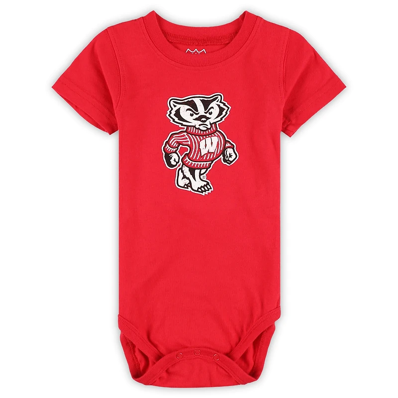 Infant Wes & Willy  Wisconsin Badgers Three-Pack Bodysuit Set