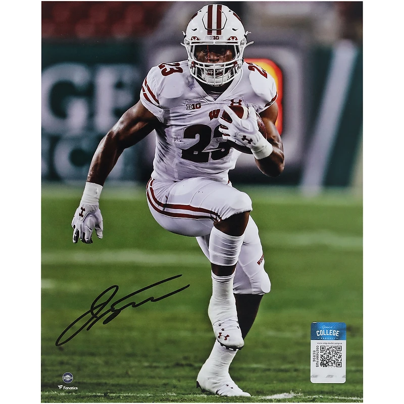 Jonathan Taylor Wisconsin Badgers Autographed 8" x 10" High Knee Run Photograph
