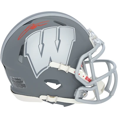 Casque Riddell Slate Speed Mini autographié par Jonathan Taylor, Wisconsin Badgers, 2024