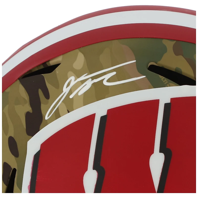 Réplique du casque Riddell Camo Alternate Speed ​​autographié par Jonathan Taylor Wisconsin Badgers