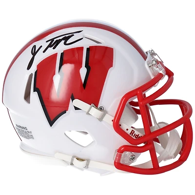 Mini-casque Riddell Speed ​​autographié par Jonathan Taylor des Wisconsin Badgers