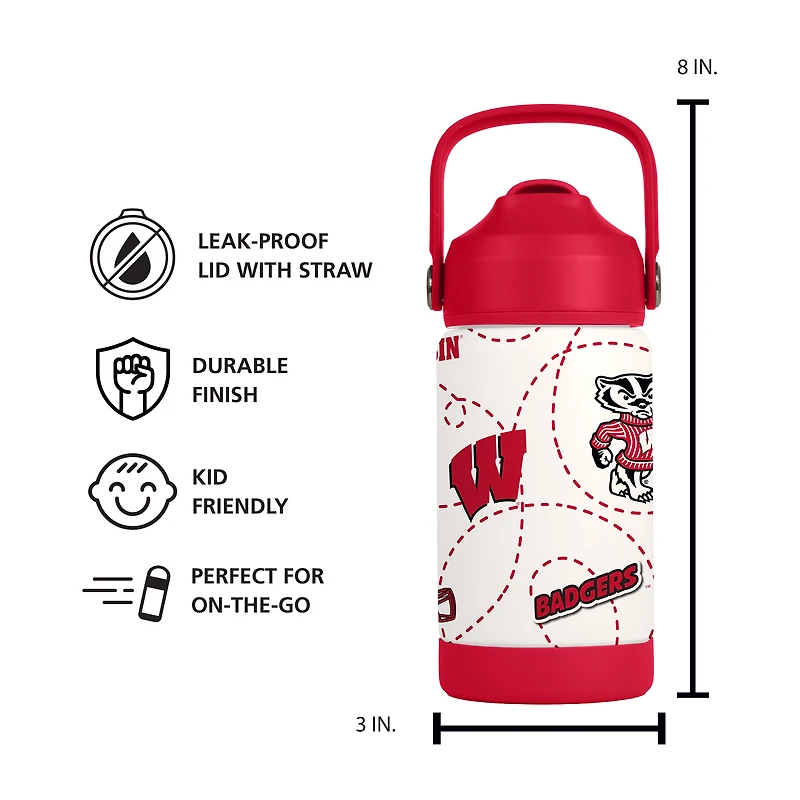 Logo Brands Wisconsin Badgers 12oz. Mascot Bottle