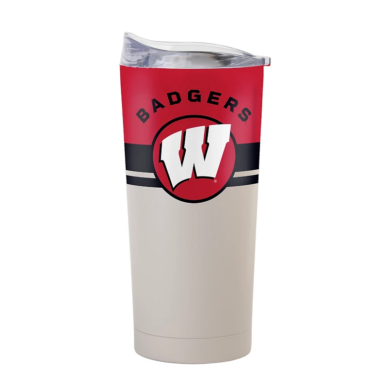 Gobelet isotherme Logo Brands Wisconsin Badgers Horizon de 59 cl (20 oz) avec revêtement en poudre