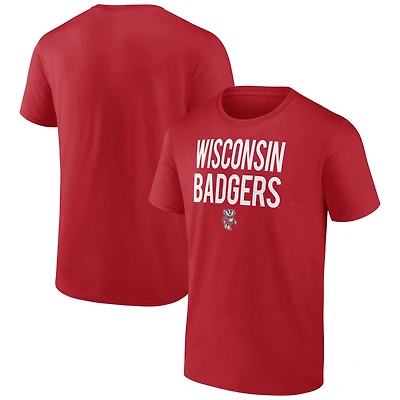 T-shirt rouge pour hommes Fanatics Wisconsin Badgers Lids