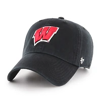Casquette ajustable Clean Up '47 noire des Badgers du Wisconsin pour hommes
