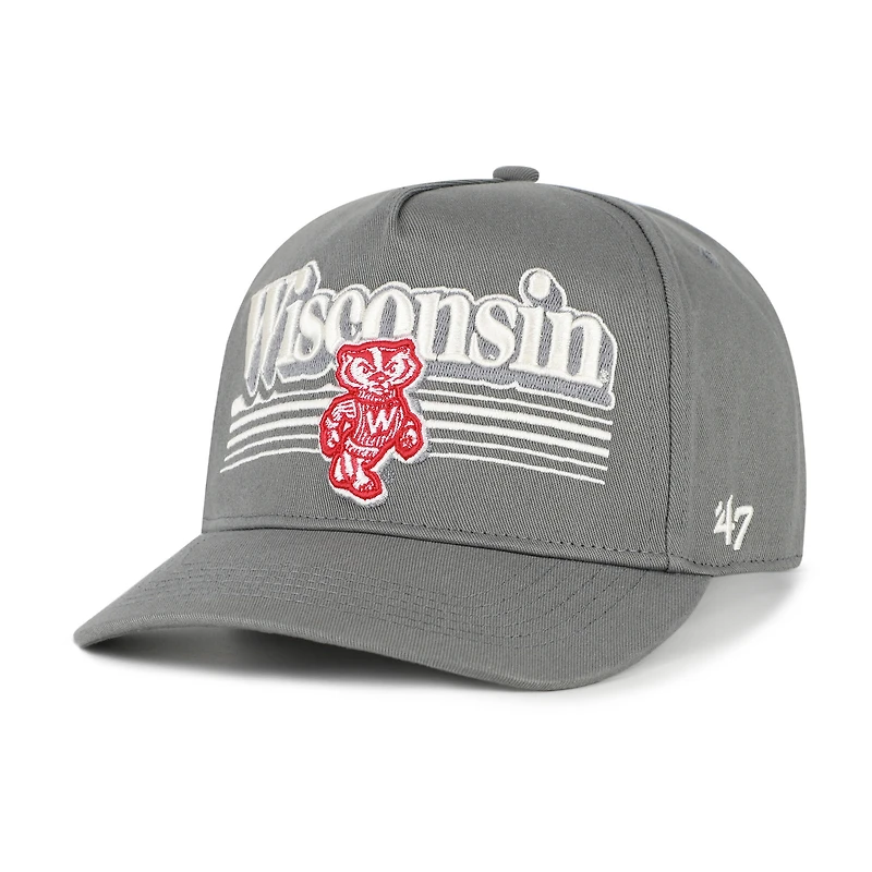Casquette ajustable pour homme « 47 Gray Wisconsin Badgers Script Fade Hitch »
