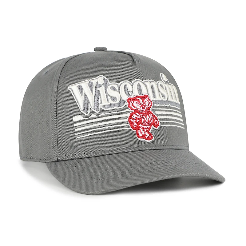 Men's '47 Gray Wisconsin Badgers Script Fade Hitch Adjustable Hat