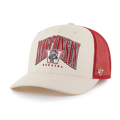 Men's '47 Natural Wisconsin Badgers Drawbridge Trucker Adjustable Hat
