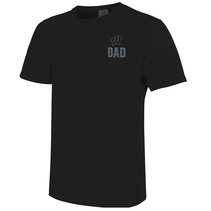 Men's Black Wisconsin Badgers Father's Day Mascot Overlay T-Shirt
