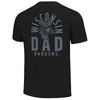 T-shirt noir pour homme avec logo mascotte des Wisconsin Badgers la fête pères