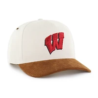 Men's Carhartt x '47 Natural/Brown Wisconsin Badgers Undyed Relaxed Hitch Adjustable Hat