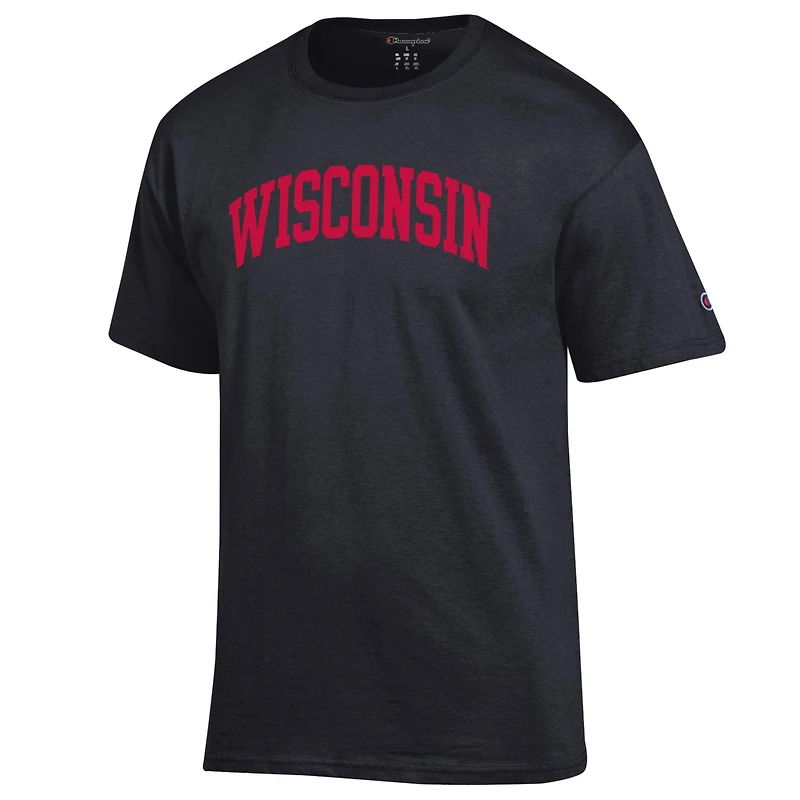 Men's Champion  Black Wisconsin Badgers Basic Arch T-Shirt