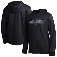 T-shirt à capuche manches longues Champion Black Wisconsin Badgers All-Star pour homme