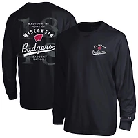 T-shirt à manches longues plastifié Champion Black Wisconsin Badgers pour hommes