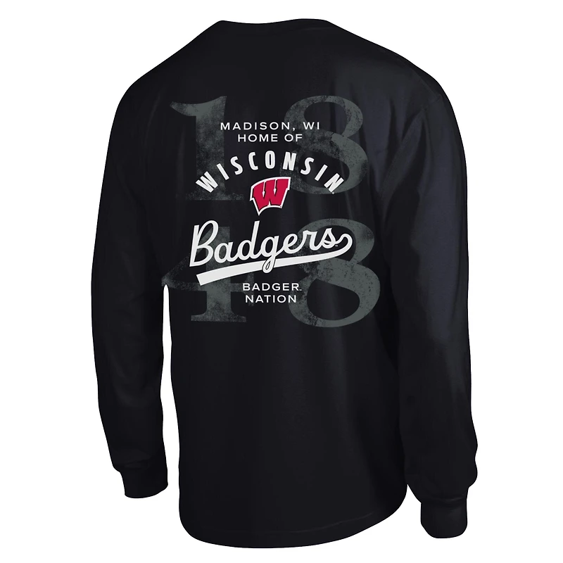 Men's Champion  Black Wisconsin Badgers Laminated All-Star Long Sleeve T-Shirt