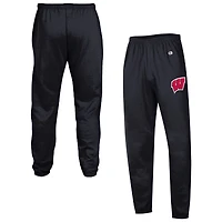 Men's Champion  Black Wisconsin Badgers Powerblend Banded Fleece Sweatpants
