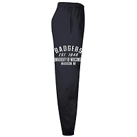 Men's Champion  Black Wisconsin Badgers Powerblend Banded Fleece Sweatpants