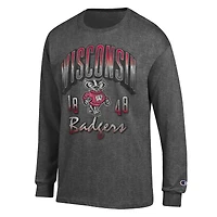 Men's Champion  Charcoal Wisconsin Badgers Bold Long-Sleeve T-Shirt