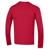 Men's Champion  Red Wisconsin Badgers Arch Over Logo 2-Hit Long Sleeve T-Shirt